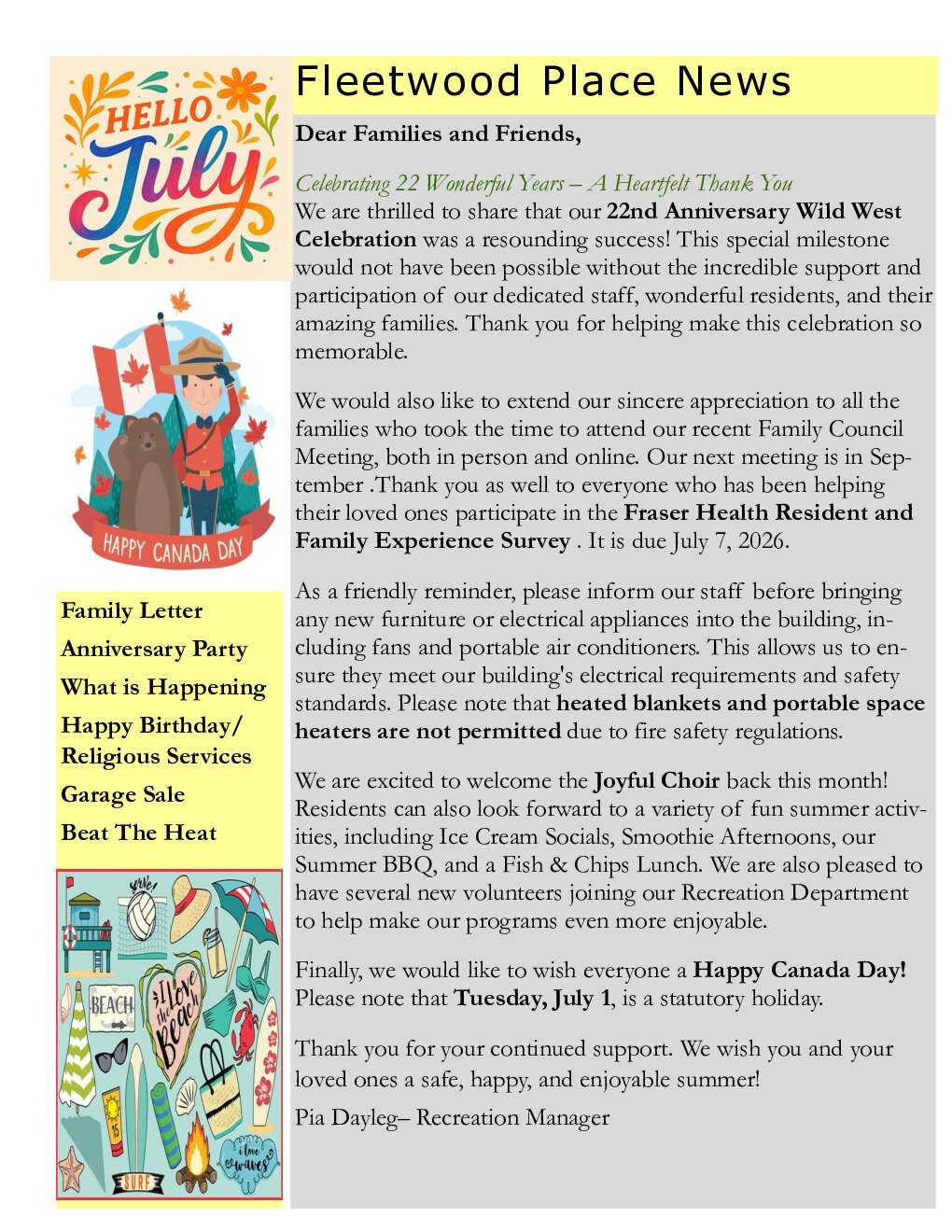 Fleetwood Place News July 2026 preview